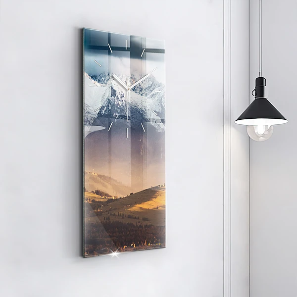 Vertikale Uhr mit motiv Tatra-Gebirge im Winterpanorama