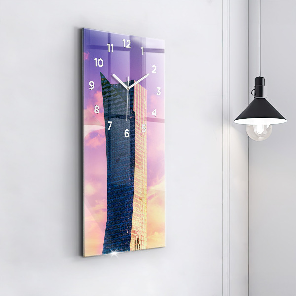 Vertikale Uhr mit motiv Wolkenkratzer in Warschau