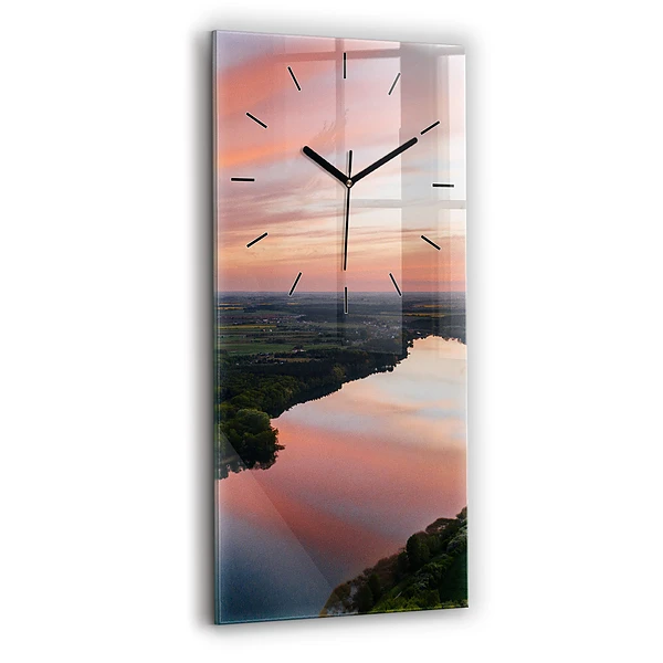 Vertikale Uhr mit motiv See aus der Vogelperspektive