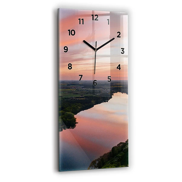 Vertikale Uhr mit motiv See aus der Vogelperspektive