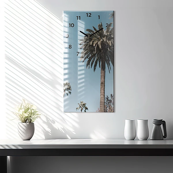 Vertikale Uhr mit motiv Palmen in Los Angeles