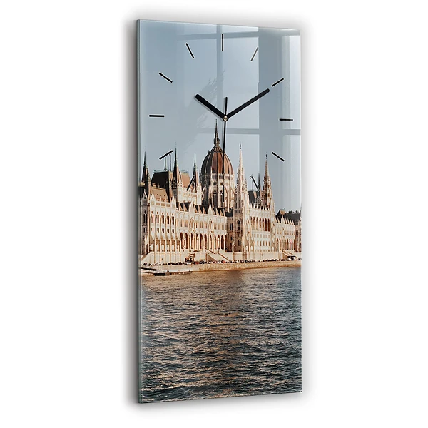 Vertikale Uhr mit motiv Das Parlament in Budapest