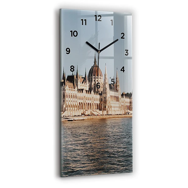 Vertikale Uhr mit motiv Das Parlament in Budapest