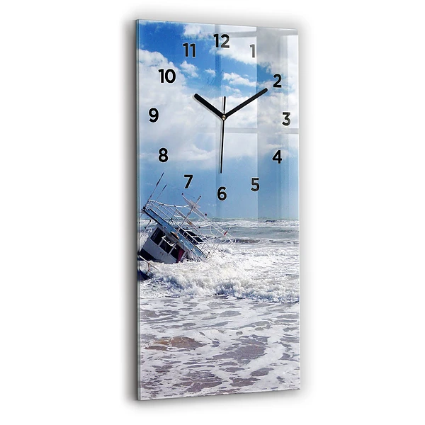 Vertikale Uhr mit motiv Versunkenes Wasserfahrzeug