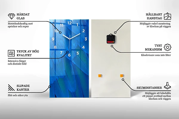 Vertikale Uhr mit motiv Berge unter dem blauen Himmel