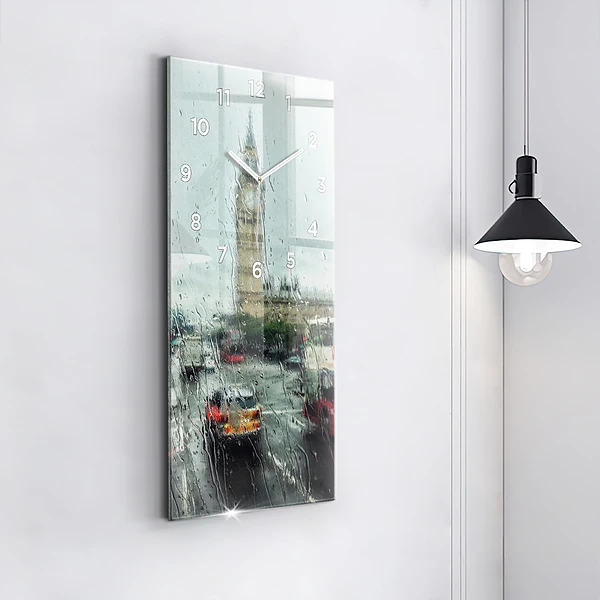 Vertikale Uhr mit motiv Verregnetes London