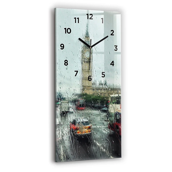 Vertikale Uhr mit motiv Verregnetes London