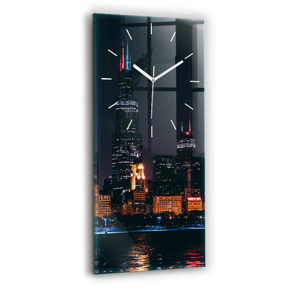 Vertikale Uhr mit motiv Chicago Stadtbild