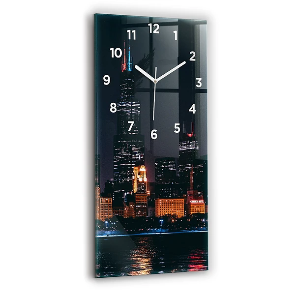 Vertikale Uhr mit motiv Chicago Stadtbild
