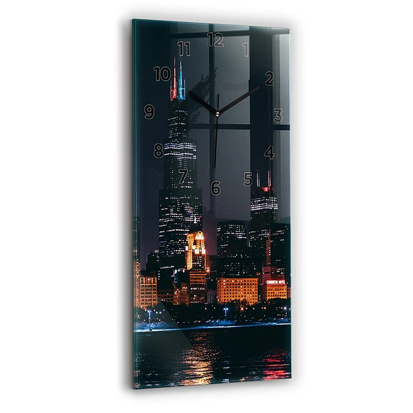 Vertikale Uhr mit motiv Chicago Stadtbild