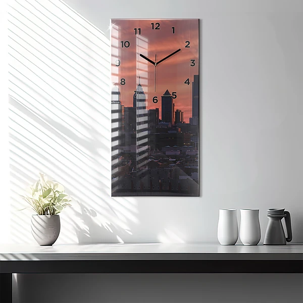 Vertikale Uhr mit motiv Skyline von Philadelphia