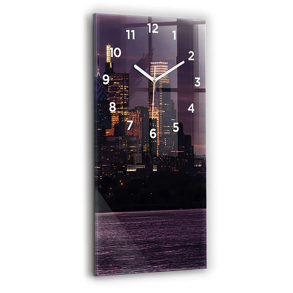 Vertikale Uhr mit motiv Philadelphia Stadtpanorama
