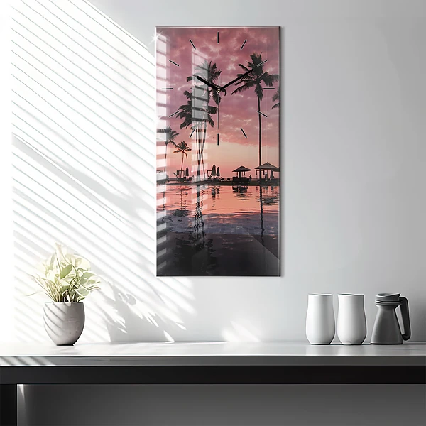 Vertikale Uhr Palmen auf Hawaii