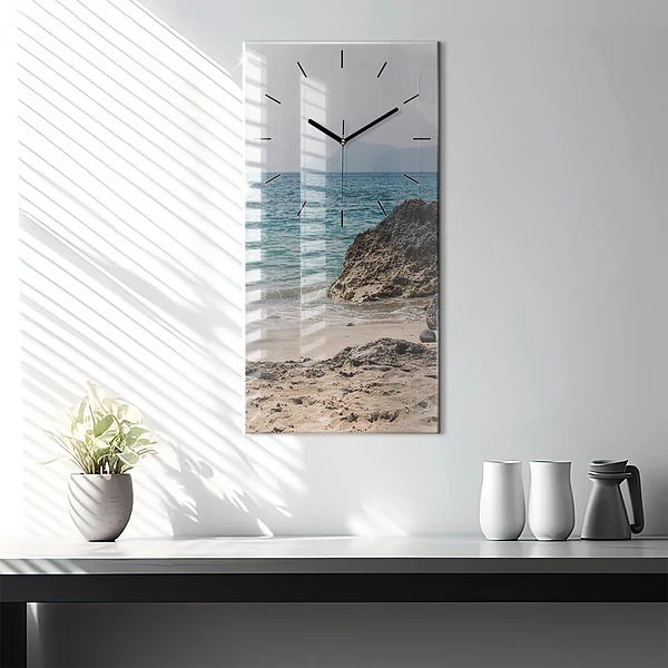 Vertikale Uhr mit motiv Blick auf das Mittelmeer