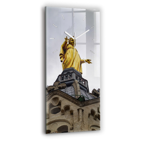 Vertikale Uhr mit motiv Marienstatue in Lyon