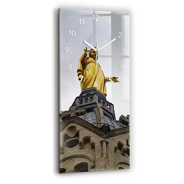 Vertikale Uhr mit motiv Marienstatue in Lyon