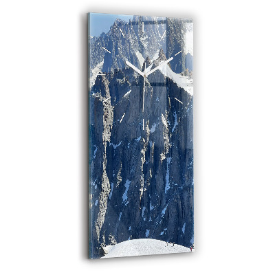 Vertikale Uhr mit motiv Die Alpen im Winter