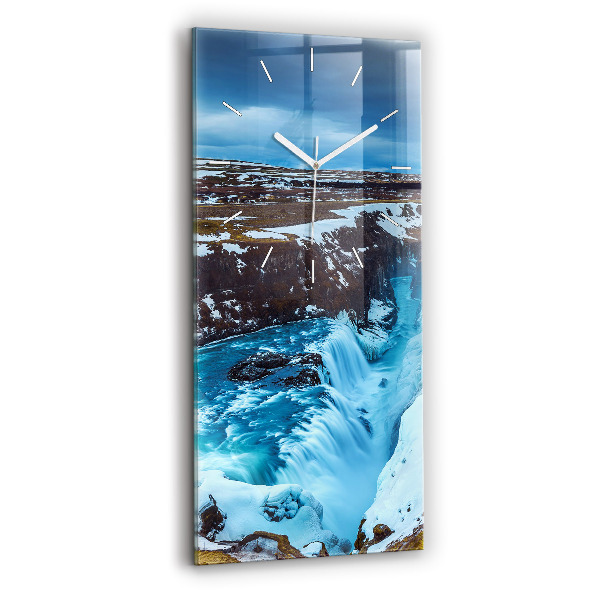Vertikale Uhr mit motiv Gullfoss-Wasserfall in Island