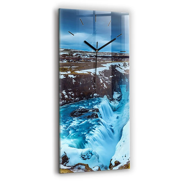 Vertikale Uhr mit motiv Gullfoss-Wasserfall in Island