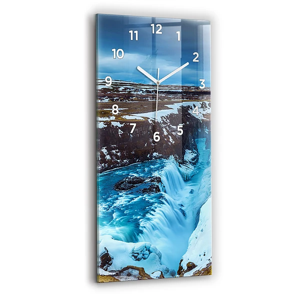Vertikale Uhr mit motiv Gullfoss-Wasserfall in Island