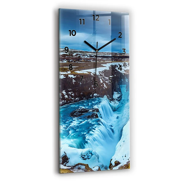 Vertikale Uhr mit motiv Gullfoss-Wasserfall in Island