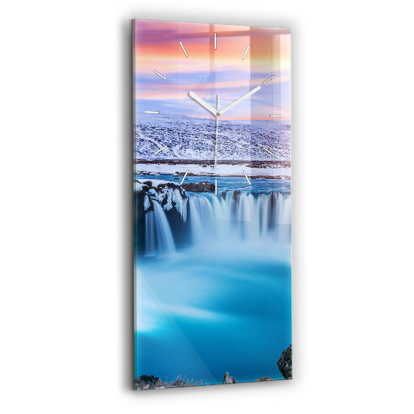 Vertikale Uhr mit motiv Godafoss-Wasserfall in Island