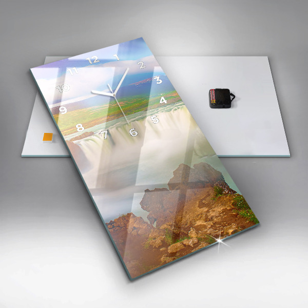 Vertikale Uhr Godafoss in Island