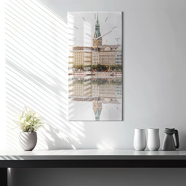 Vertikale Uhr Hamburg Fluss Deutschland