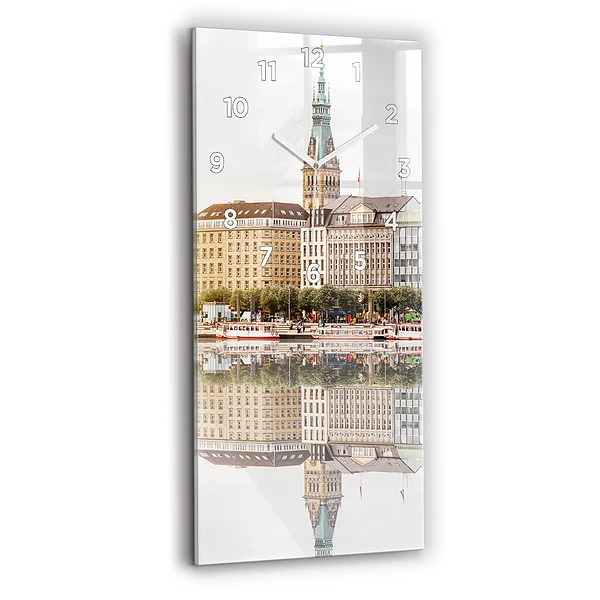Vertikale Uhr Hamburg Fluss Deutschland