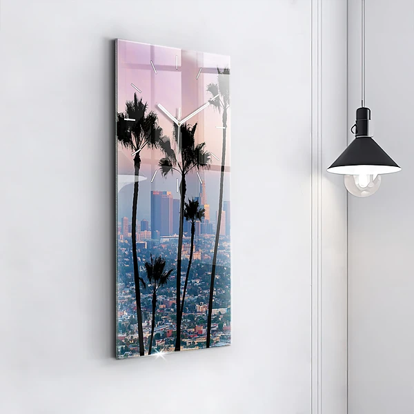 Vertikale Uhr mit motiv Sonnenuntergang in Los Angeles