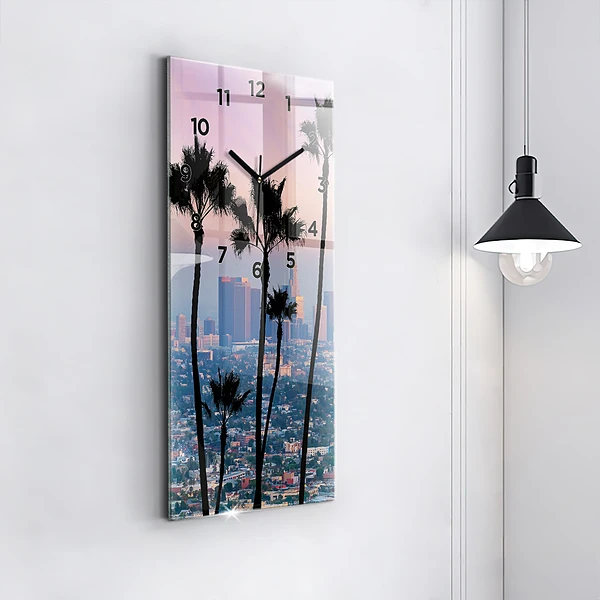 Vertikale Uhr mit motiv Sonnenuntergang in Los Angeles