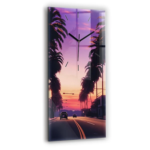 Vertikale Uhr Sonnenuntergang in LA