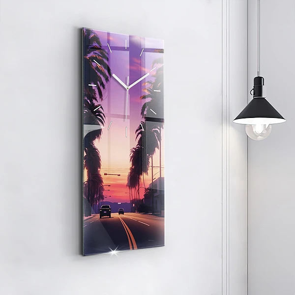 Vertikale Uhr Sonnenuntergang in LA