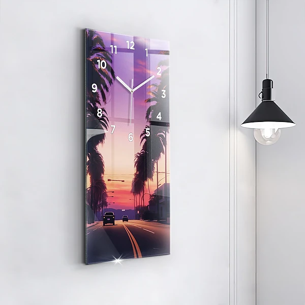 Vertikale Uhr Sonnenuntergang in LA