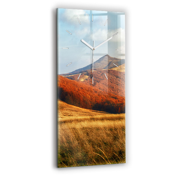 Vertikale Uhr mit motiv Berglandschaft im Herbst