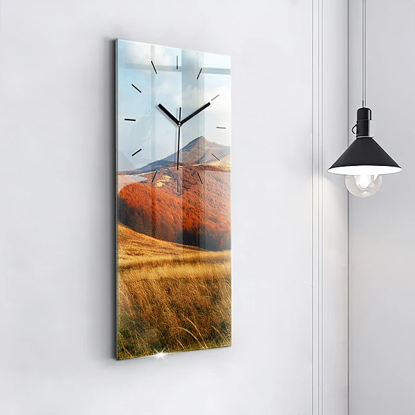 Vertikale Uhr mit motiv Berglandschaft im Herbst
