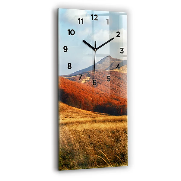 Vertikale Uhr mit motiv Berglandschaft im Herbst