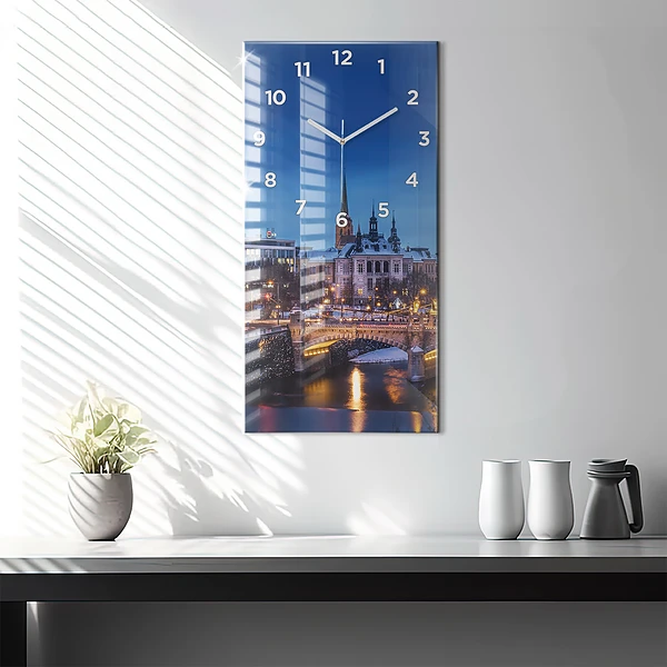 Vertikale Uhr mit motiv Panorama von Pilsen