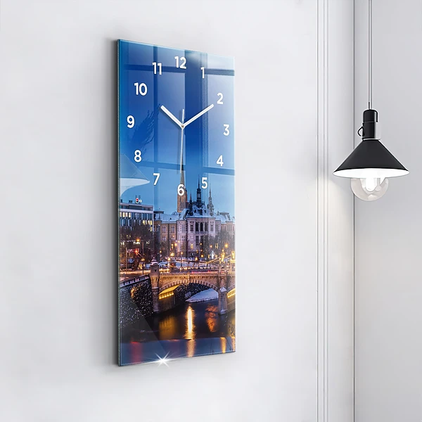 Vertikale Uhr mit motiv Panorama von Pilsen