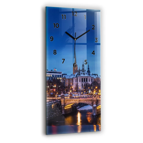 Vertikale Uhr mit motiv Panorama von Pilsen