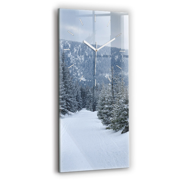 Vertikale Uhr mit motiv Tschechisches Riesengebirge im Winter