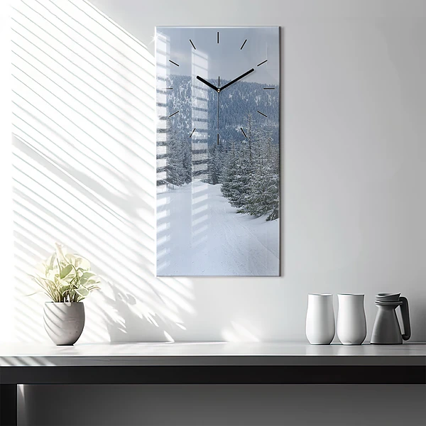 Vertikale Uhr mit motiv Tschechisches Riesengebirge im Winter