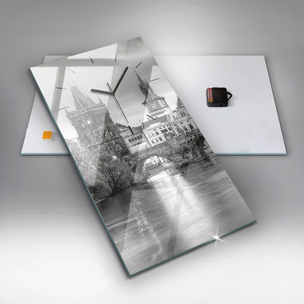 Vertikale Uhr mit motiv Ansicht der Karlsbrücke Prag