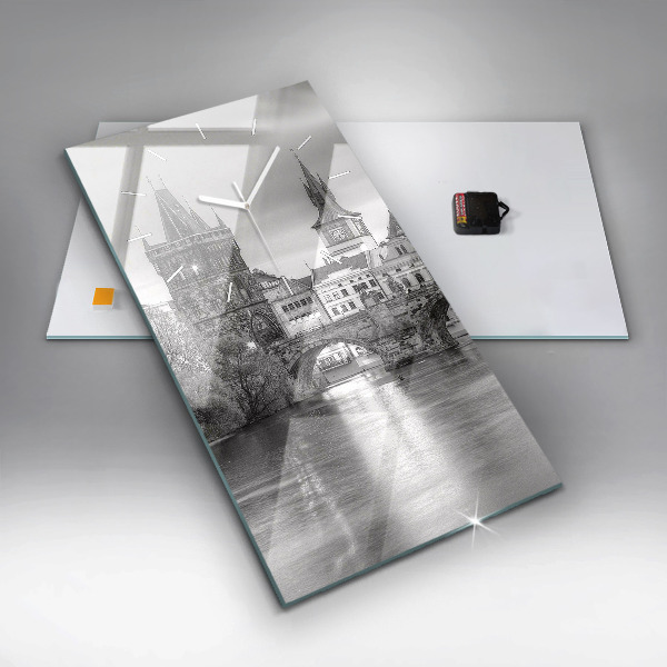 Vertikale Uhr mit motiv Ansicht der Karlsbrücke Prag