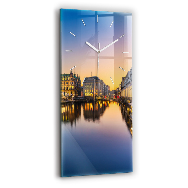 Vertikale Uhr mit motiv Hamburger Rathaus