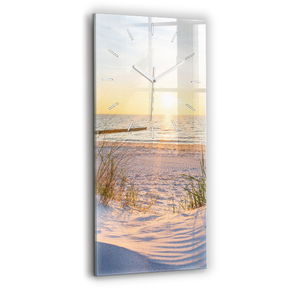 Vertikale Uhr mit motiv Sonnenuntergang über dem Meer