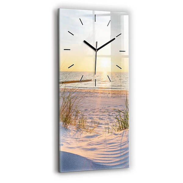Vertikale Uhr mit motiv Sonnenuntergang über dem Meer