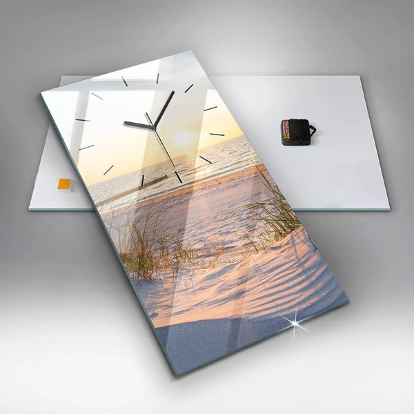 Vertikale Uhr mit motiv Sonnenuntergang über dem Meer