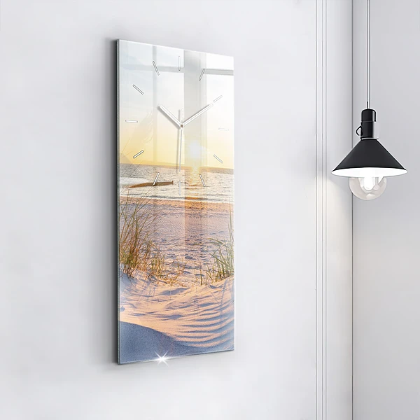 Vertikale Uhr mit motiv Sonnenuntergang über dem Meer