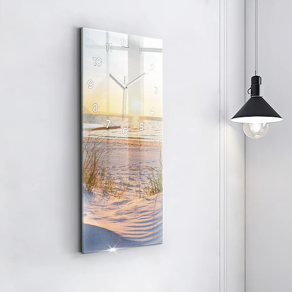 Vertikale Uhr mit motiv Sonnenuntergang über dem Meer